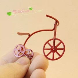 Unbranded AirAds Dollhouse 1/12 Miniatures Bicycle Red Bike Metal