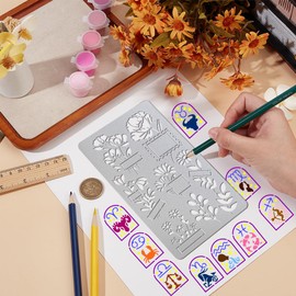 UNICRAFTALE 12 Constellations Craft Stencil Wood Carving Metal Stencil for Craft Wood Burning 12 Zodiac Signs Stencils Stainless Steel Reusable Horoscope Sign Template for Woods Wall Canvas Furniture