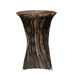 EXKLUSIV HEIMTEXTIL Stretch Bar Table Cover for Bistro Table with 4 Foot Tabs Diameter 60 x 120 cm Tree Trunk Design