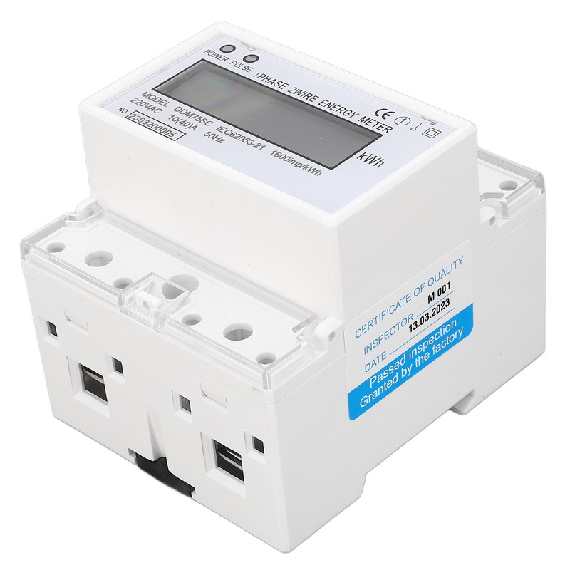 Energy Meter 1 Phase 2 Wire 4P Digital LCD Kwh