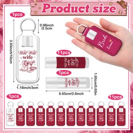 24 Pcs/12 Set Wild Wild Wife Bachelorette Party Favors Lip Balm Keychains Bulk 11 Bridesmaid Themed 1 Bride Themed Each One Has 1 Pouch Nashville Western Cow Girl Bachelorette Party Supplies