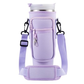 MLPKOI Water Bottle Carrier Bag With 40 Oz Adjustable Shoulder Strap, Accessories For Cup For Walking, Travel