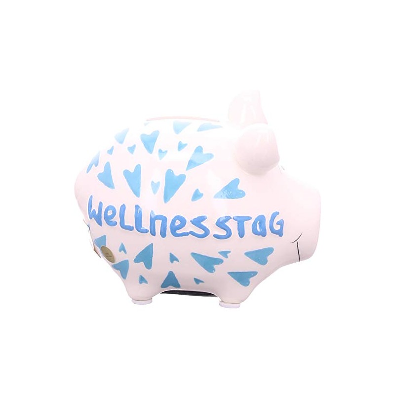 KCG Piggy Bank Wellness Day Ceramic Money Box with Rubber