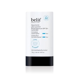 belif Aqua Bomb SPF 50+ Glow Sunstick - Daily Broad Spectrum, No White Cast, Instant Glow Finish Sunblock, Pore Blurring, Niacinamide, Hyaluronic Acid, Korean Skincare (0.63 oz)