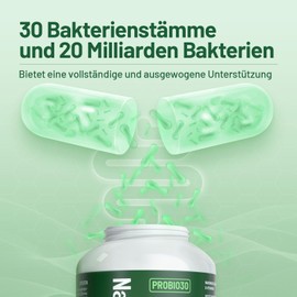 Probiotika Komplex für Darmsanierung - 180 Kapseln mit 30 Bakterienstämme, Magensaftresistent & Vegan, 20 Mrd KbE/Tagesdosis, mit Lactobacillus & Bifidobakterien, 3 Monate, in Deutschland Produziert