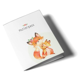 OLGS Maternity Log Cover "Hab dich lieb" Fox Plastic Protective Cover for Maternity Log without Personalisation