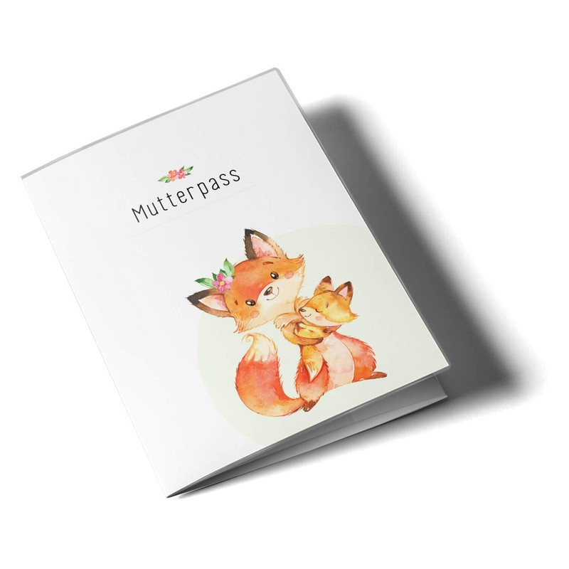 OLGS Maternity Log Cover "Hab dich lieb" Fox Plastic Protective