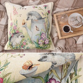 ANRO Cushion Cover Decorative Cushion Sofa Cushion Cover Tapestry Hedgehog Couple 45 x 45 cm without Filling