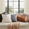 ZeeMart Linen Checked Throw Pillow Covers Set of 2, 16x16