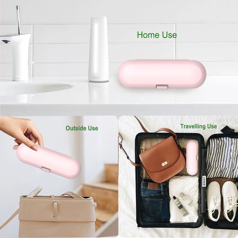 HORNORM Electric Toothbrush Travel Case for Oral-B Toothbrushes & 6Pcs