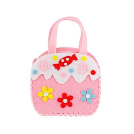 Kisangel 6 Set DIY Nonwovens Handbag Craft Kit for Preschool Kindergarten Home Projects Fun Sewing Materials for Bag Creation with Accessories