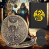 Mini DND Dice Set with Steampunk Barbarian Axe Pocket Watch