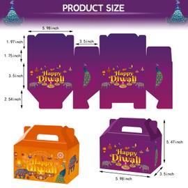 HABDJILTY 20 Pcs Happy Diwali Gift Bags,Festival of Lights Gifts Boxes for Birthday Gift Packs Snacks Candy Bags Diwali Party Favor