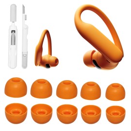 Adhiper Replacement Ear Tips Compatible with Beats Powerbeats Pro 2 Earbuds with Cleaner Kit, Soft Silicone Earbuds Tips for Powerbeats Pro 2,XL/L/M/S/XS 5 Pairs Orange