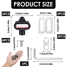 Jecdfs Bike Cleats, Bicycle Shoe Plate Set, Bike Pedal Cleats, Cleats, Shoe Plates, High-Quality Bicycle Cleats for Spinning, Indoor Cycling and MTB