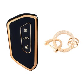 OFFCURVE Car Key Case Key Cover, Car Key Protective Cover Key Case with Key Fob for VW Volkswagen Golf 8 Seat Leon Tarraco Ateca Skoda Octavia Cupra Formentor Born
