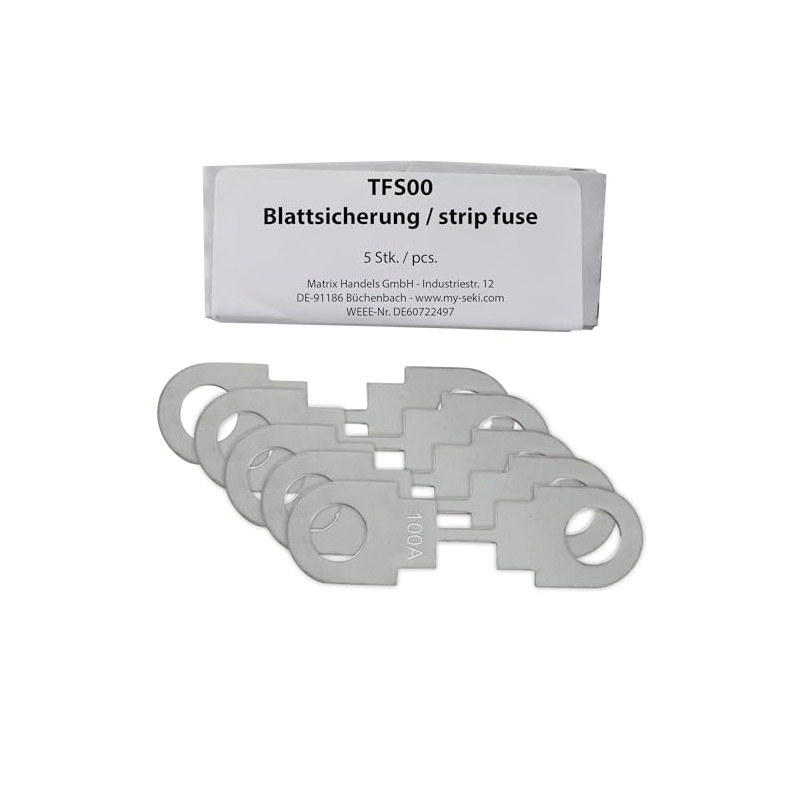 SeKi Blade Fuses 100 A; Blade Fuse Strips TFS00 up