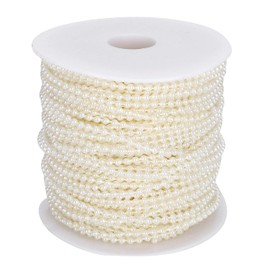 Cadena de Perlas Decorativas de 3mm, Rollo de Cuentas para Manualidades, Decoración de Cortinas Nupciales, Centros de Mesa, Ramo de Novia, Fiesta y Boda, Suministros para Interiore