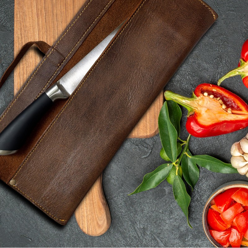 RED SCORPION ENTERPRISES Handmade Leather Chef Knife Sheath – Universal