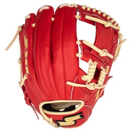 SSK Z5 Craftsman Youth Baseball Glove – 10.5” – 11” – 11.25” – 11.5” Right & Left Hand Throw (Red/Camel - I Web, 11.5" - Right Hand Throw)