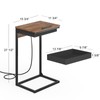 sthmec C Shaped End Table with Charging Station, 45° Tiltable