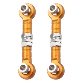 QUARKZMAN Set of 2 Steering Servo Tie Rods RC Aluminium Alloy Connectors for HSP 1/10 94123 On-Road RC Car (Yellow)