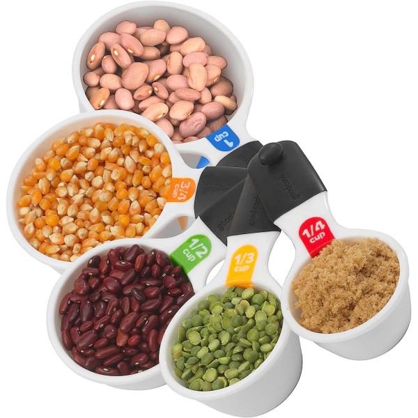 Goodcook Touch Dry Measuring Cup Set, Multi, White