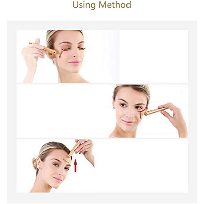 Beauty Bar 24k Golden Pulse Facial Massager, T-Shape Electric Sign