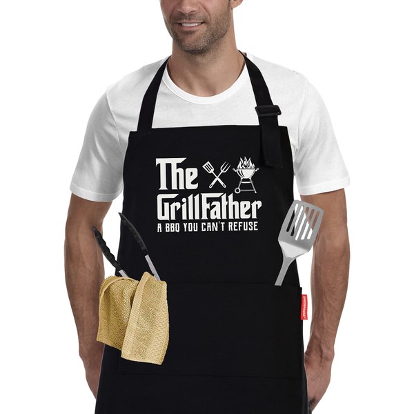APRONPANDA The Grill Father - BBQ Cooking Apron for Men,