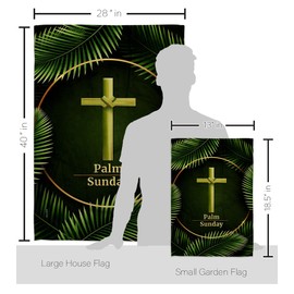 Ornament Collection Palm Sunday Garden House Flag Kit Religious Faith Hope Grace Peace Dove Christian Religion Easter Decoration Banner Small Yard Gift Double-Sided, Made in USA