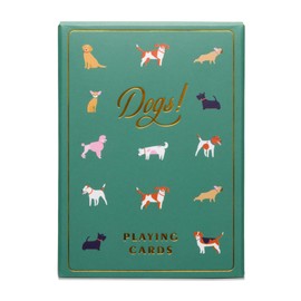 DesignWorks Ink Standard Index Decorative Playing Cards, Green and Multicolor Dogs