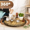 Lazy Susan Turntable Organizer for Table Top, 18’’ Round Wooden