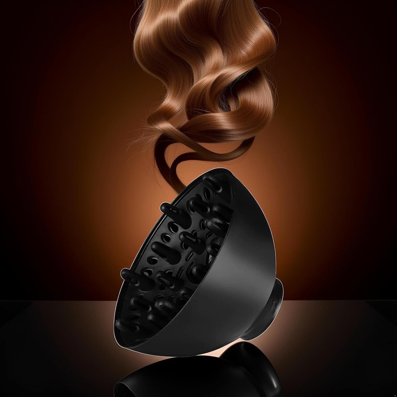Black Universal Hair Diffuser Adaptable for Blow Dryers for Curly,