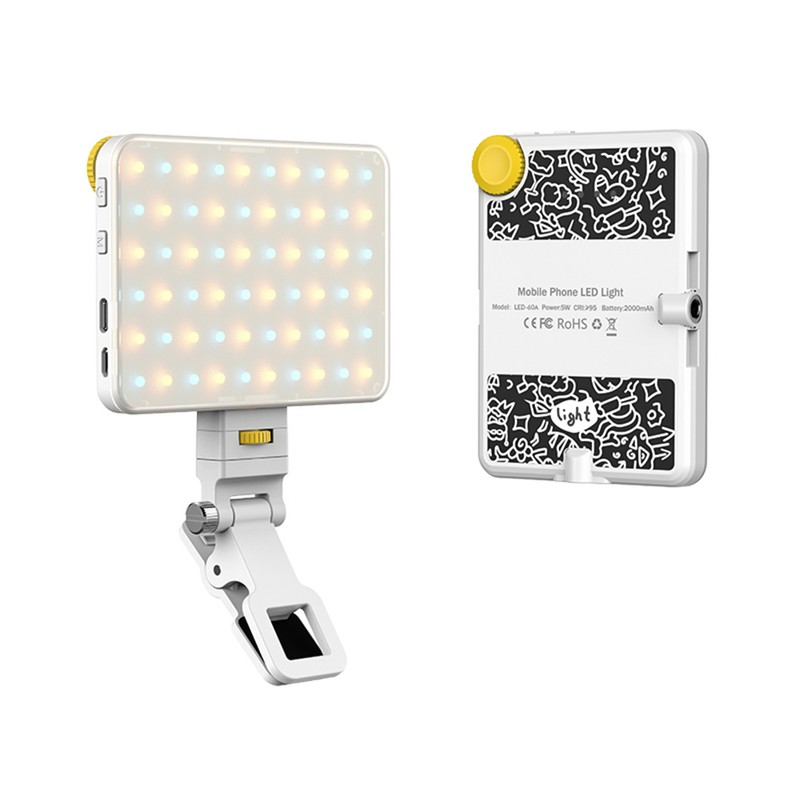 5W Photography Lamp Bi-color LED Light Pocket Vlog Light 2500K-9000K