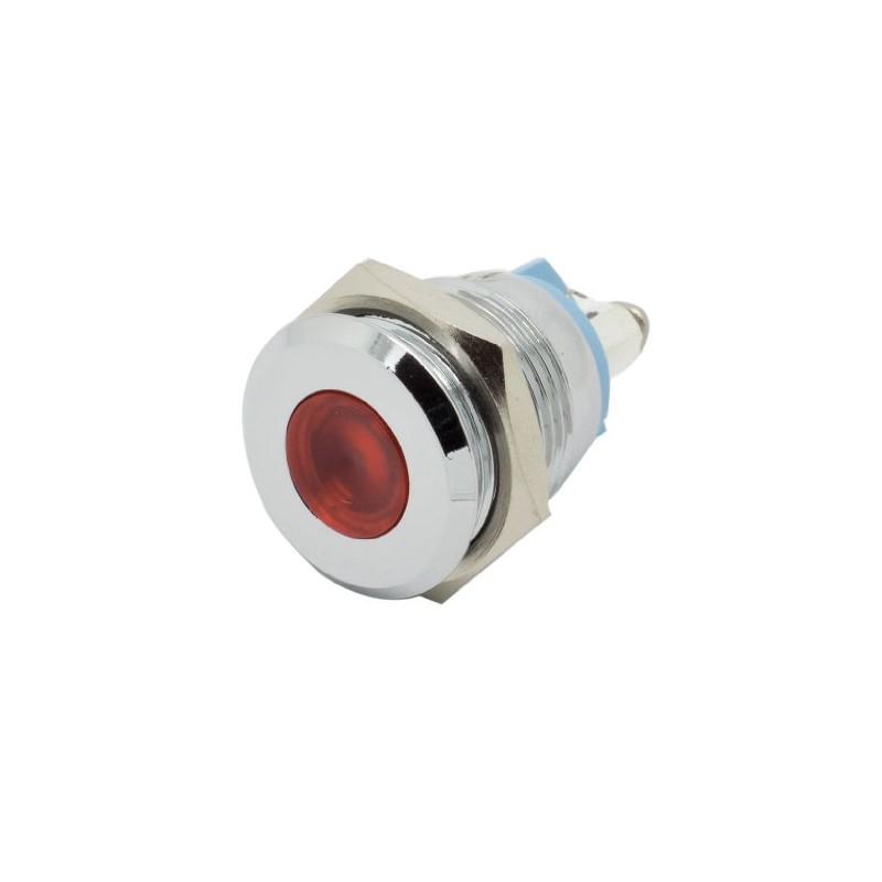 Alpinetech 16mm 5/8" Red 12V LED Metal Indicator Pilot Custom