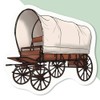 4 x Small 50mm 'Covered Western Wagon' Permanent Sticker Decals