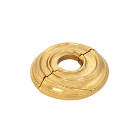 Renovators Supply Manufacturing Aluminum Escutcheon Plate 3.13" OD Escutcheon 3/4" IPS Lacquered Brass Finish Radiator Flange