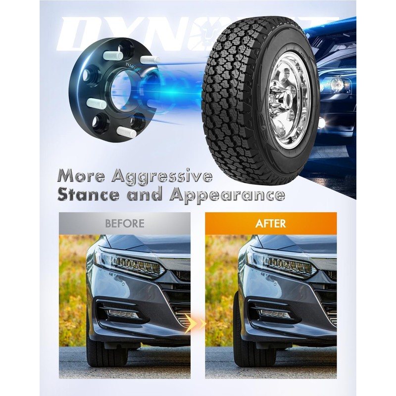 dynofit 5x4.5 Hubcentric Wheel Spacers 1" for Hon-da Accord Civic