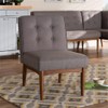Baxton Studio Arvid Mid-Century Modern Gray Fabric Upholstered Wood Dining