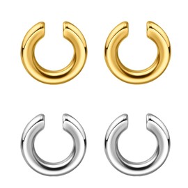 ANNTHOR 4 piezas arete de gota de agua de acero inoxidable de moda, arete de oro para mujer, sin piercings, redondos, con clip para las orejas