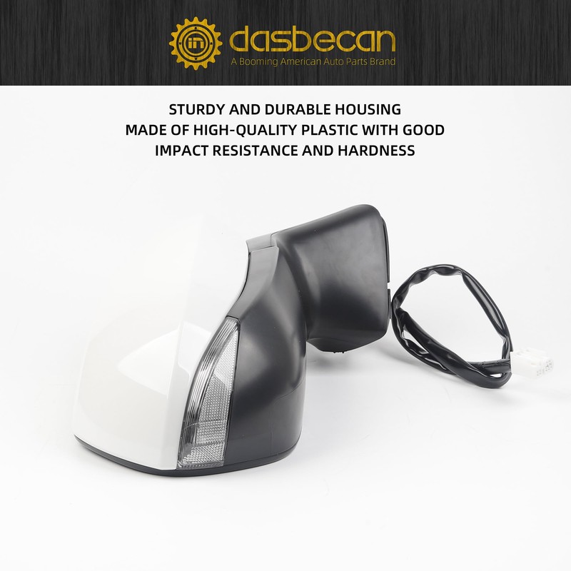 Dasbecan Passenger Side Mirror White Compatible with 2019-2022 Toyota Corolla