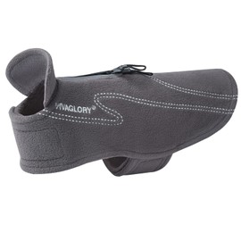 VIVAGLORY Dog Coat Fleece Jacket Vest for Small Medium Large Dogs Puppy Windproof Warm Clothes for Cold Weather, Grey, XS