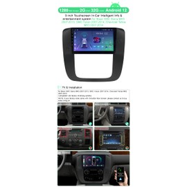 ASURE Android 13 Car Stereo Radio for GMC Yukon 2007-2012,Chevy Silverado Tahoe mk3 2007-2012,9 inch 4Core 2+32GB Car GPS Navigation Unit with Wireless Carplay,Android Auto,1280x800 HD Player