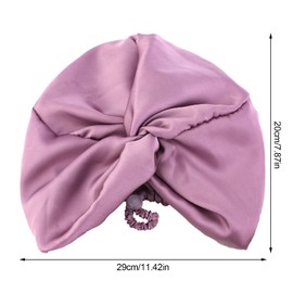 100% Mulberry Silk Women's Night Hat, Sleep Cap, Silk Shower Cap, Good for Hair, Soft SilkBonnet Silk Cap, Double Layers Bonnet, Hair Care Head Cap (with Adjustable Buckle, Purple)