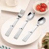 HARY 3pcs Folding Spoon and Fork for Thermos Food,Multi-Functional Stainless