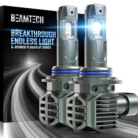 BEAMTECH 9012 Bulb, HIR2 Fog Light Bulb, G-XPower Chips 500% Brighter 6500K Xenon White Plug and Play, Pack of 2