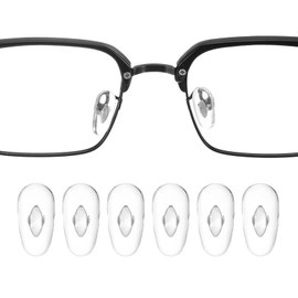 HARFINGTON 3 Pairs Eyeglass Nose Pad 4.5mm Thickness PVC Anti-Slip Glasses Nose Grips Cassette Cross Glasses Nose Pads for Plastic Frames Glasses Sunglasses, Silver