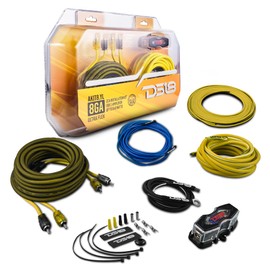 DS18 AKIT8.YL 8-GA Amplifier Installation Wiring Kit - Up to 840W Max, ANL Fuse Holder with 60A, Speaker & RCA Cables, CCA Amplifier Wiring Kit, Ultra Flex Wire, Amp Wire Kit 8 Gauge - Yellow