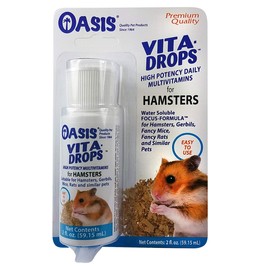 Oasis Hamster Vita-Drops All-in-1 Multivitamins - Daily Vitamin Supplement Supports Healthy Bones & Teeth, Joints & Digestion, Promotes Healthy Skin Coat, Orange Flavor, 2-Ounces