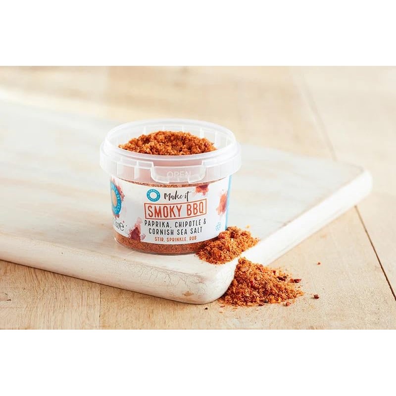 Cornish Sea Salt Tub (8 Pack, Smokey BBQ Seasoning 50g)